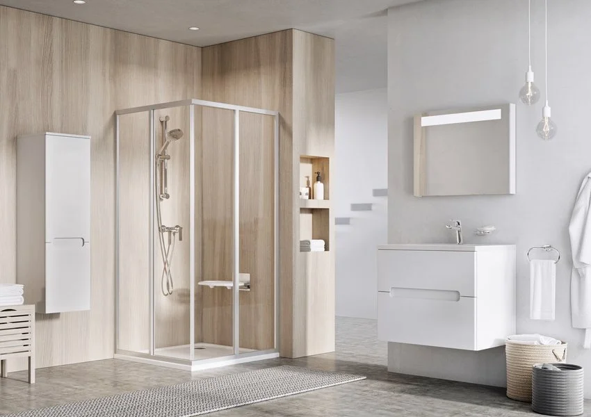 Душевой уголок Ravak Supernova SRV2-S + SRV2-S 90x90 см профиль белый стекло грейп 14V70102ZG (детальная фотография), современные, hi-tech