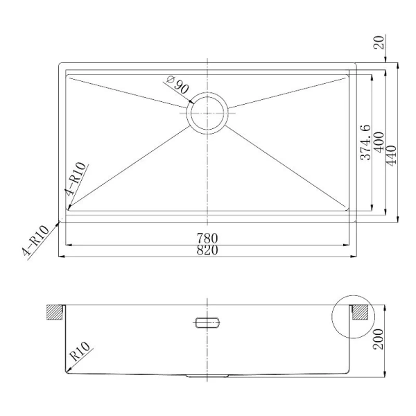 Мойка для кухни Lemark Tabaga 82 см сталь 9937133 (детальная фотография), другие
