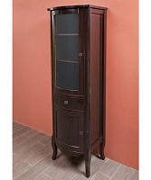 Шкаф, петли слева, цвет тёмное дерево глянец, фурнитура состаренное серебро, La Beaute Joanna