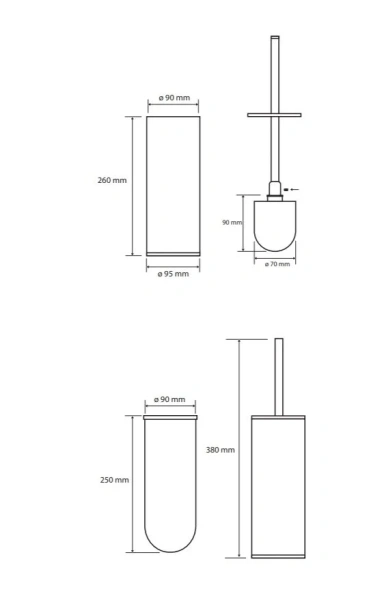 Ершик Bemeta Omega 10231305 напольный (детальная фотография), современные, hi-tech
