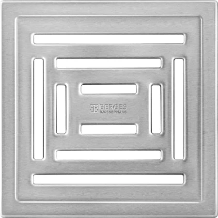 Душевой трап BERGES ZENTRUM Uno 15 см хром матовый 090472 (детальная фотография), для монтажа в пол