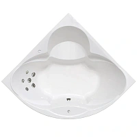 Гидромассажная ванна Радомир Филадельфия 1-79-2-0-0-042, 168 х 168 см, рама-подставка, фронтальный экран, сифон, слив-перелив автомат, гидромассаж Стандарт хром пневмокнопка, массаж спины, белая