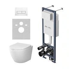 Унитаз с инсталляцией Am.Pm Like клавиша белая