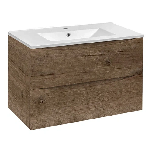 Тумба под раковину подвесная Vincea Mia 75 см дуб винтаж - фото 1