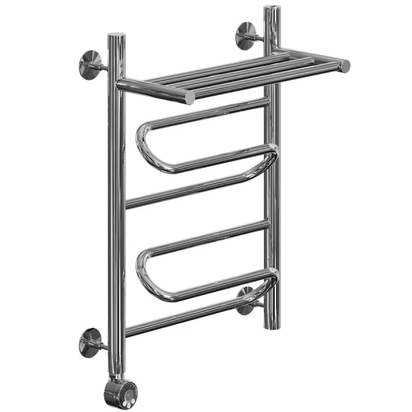 Полотенцесушитель электрический Ника Curve ЛЗ ВП 60/50 см с полочкой (детальная фотография)