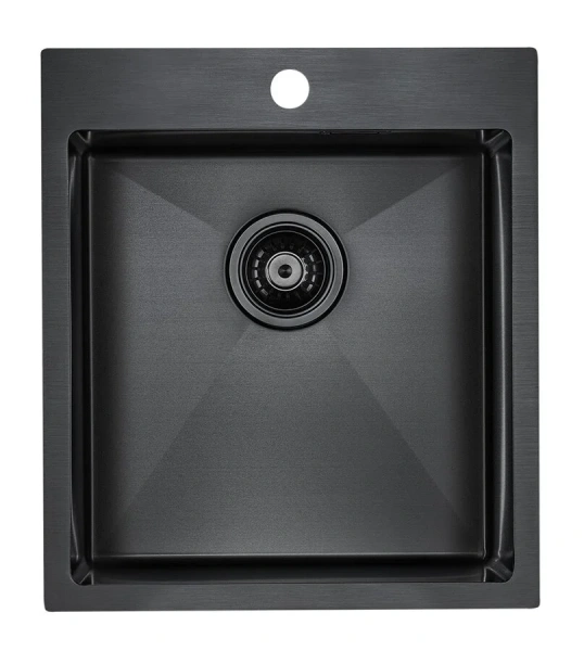 Мойка для кухни Paulmark Neckar 45 см вороненая сталь PM804551-GM (детальная фотография)