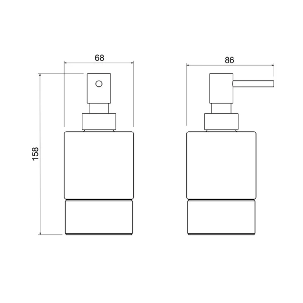 Дозатор для мыла Акватек Лира черный матовый AQ4429MB (детальная фотография), современные, hi-tech