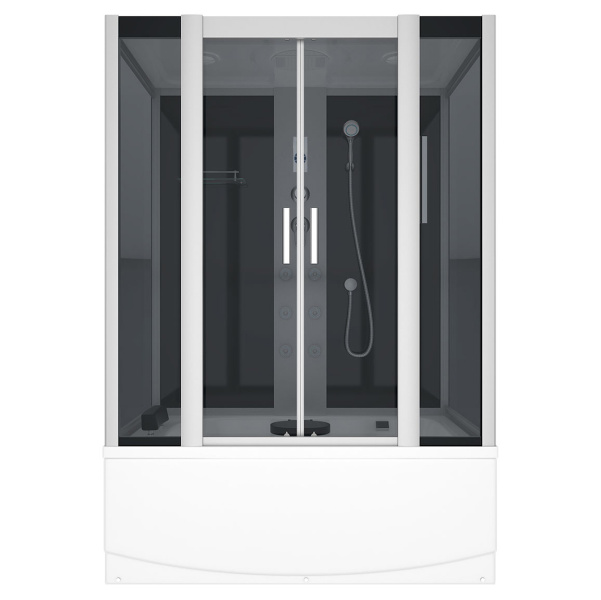 Душевой бокс, задние стенки чёрные, стекло тонированное, Erlit Comfort ER 4517TP-C4 ER4517TP-C4 (детальная фотография), прямоугольные