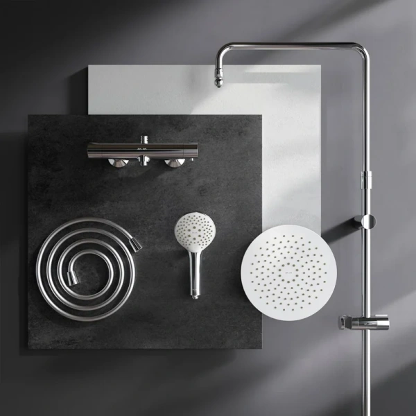 Душевая стойка Am.Pm Gem с термостатом F0790420 (детальная фотография), современные, hi-tech index_1