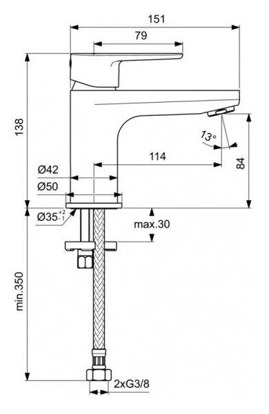 Смеситель для раковины Ideal Standard Cerafine O хром BC696AA (детальная фотография), для раковины