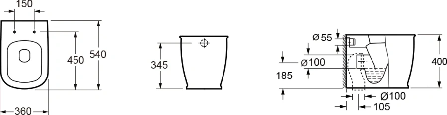 Унитаз напольный Lavinia Boho Bell Pro белый 33010030 (детальная фотография), фарфор, керамика index_1