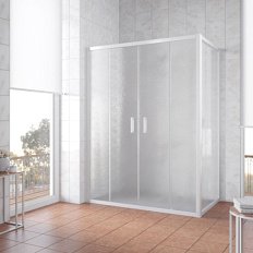 Душевой уголок профиль белый стекло шиншилла Vegas-glass