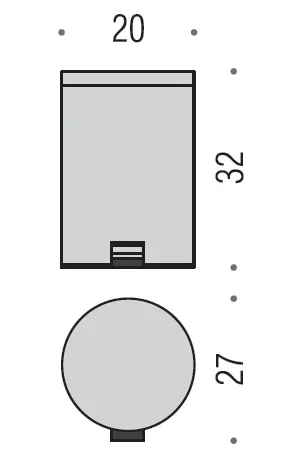 Мусорное ведро Colombo Complementi с педалью B9968 (детальная фотография), хром