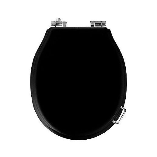 Крышка-сидение с микролифтом Simas Londra черная, петли хром LO 006 NE CR (детальная фотография)