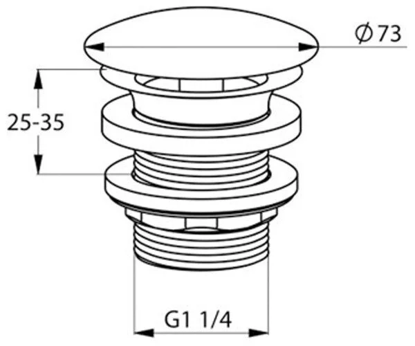 Донный клапан Kludi хром 1042805-00 (детальная фотография), в наличии