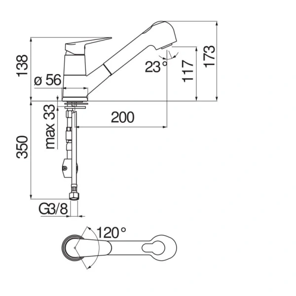Смеситель для кухни Nobili Blues хром BS101127CR (детальная фотография), для кухни