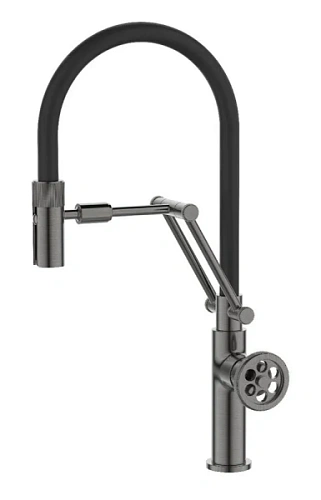 Смеситель для кухни IDDIS Grange графит/черный - фото 5