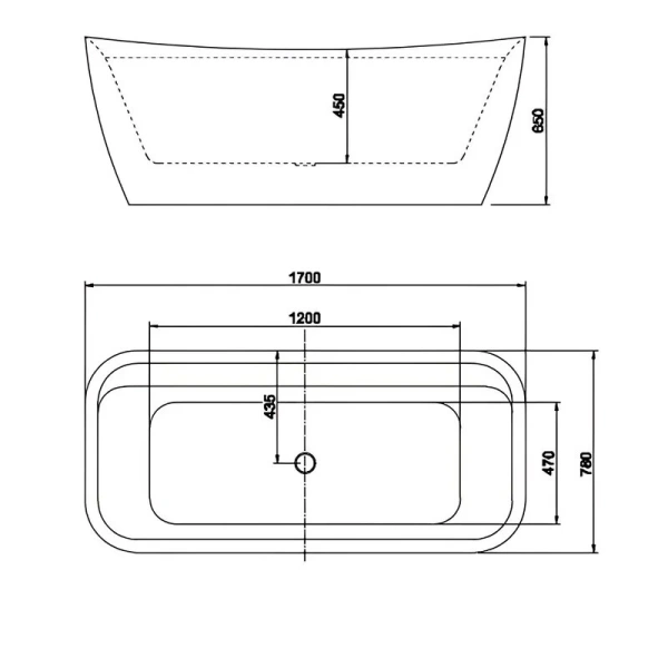Ванна акриловая Акватек Амадео 170х80 см прямоугольная AQ-197778 (детальная фотография), акриловые