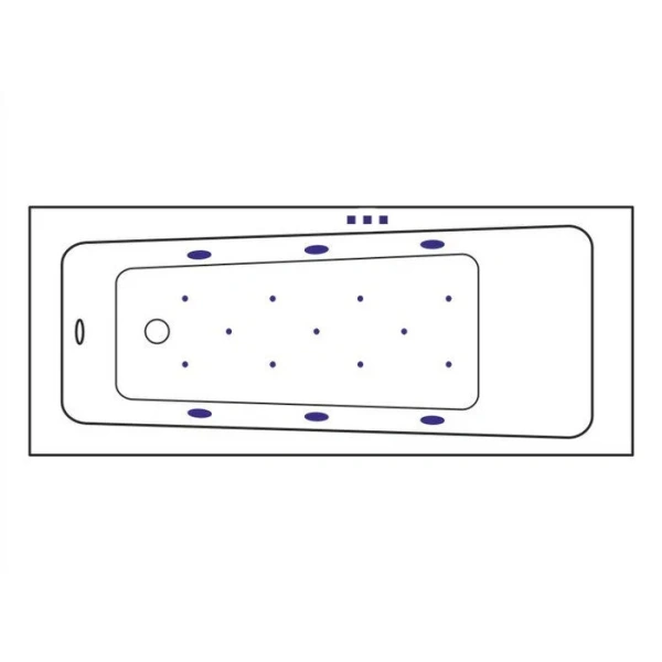Ванна гидромассажная Excellent Ava Relax 160 x 70 см, белый/бронза, WAEX.AVA16.RELAX.BR (детальная фотография), современныe, hi-tech