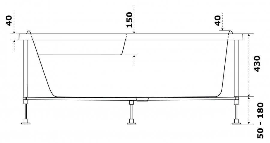 Ванна акриловая Azario Микона 160 x 100 см, белая, левая/правая МИВ0001 (детальная фотография), асимметричные