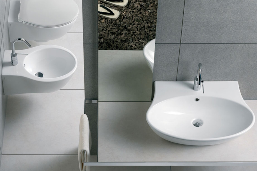 Раковина Hatria Nido Y0QX01 70х50 см (детальная фотография), подвесные, на полупьедестал, пристенные