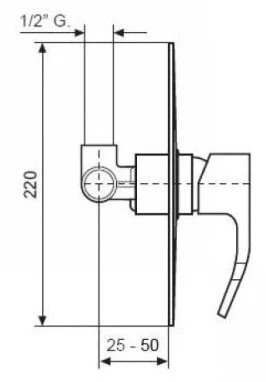 Смеситель для душа хром Emmevi Niagara 74009/CR (детальная фотография), для душа