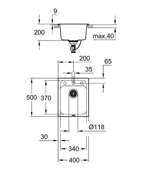 Смеситель для раковины Grohe Eurosmart хром 31650AP0 (детальная фотография), для раковины