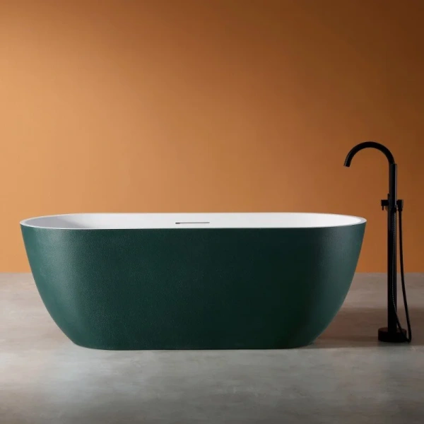 Ванна из искусственного камня Abber Frankfurt 170x75 см темно-зеленая матовая AM9941MBG (детальная фотография)
