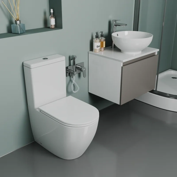 Унитаз компакт D&K Matrix безободковый  DT1397016 (детальная фотография), с бачком