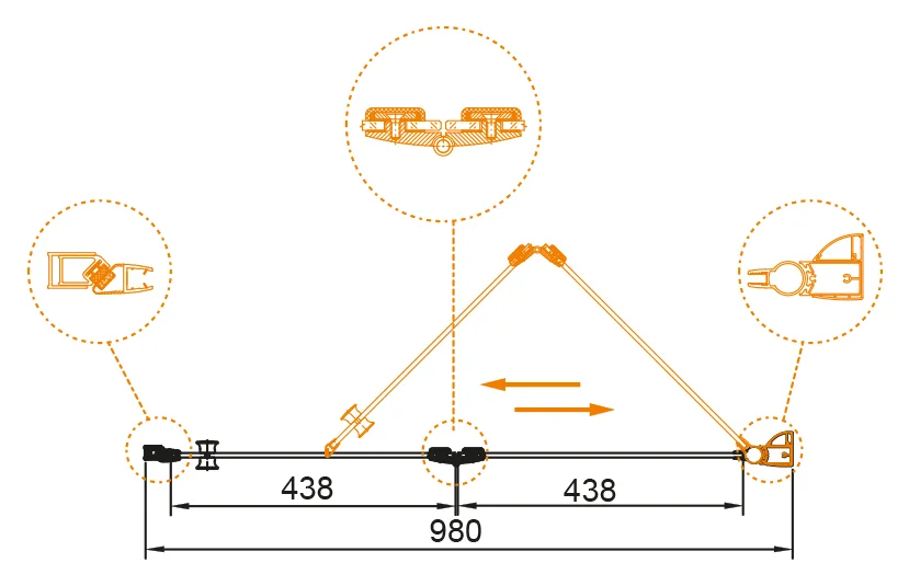 Душевая дверь Сezares Elena 100 см профиль хром ELENA-W-50/50-C-Cr (детальная фотография), 100 см