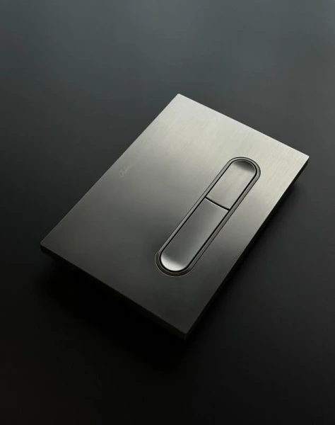 Клавиша смыва Boheme графит матовый 667-GM (детальная фотография), слив эконом-стандарт с двумя клавишами