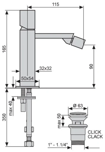 Смеситель для биде Emmevi Siris CR47004LA 47004LACR (детальная фотография), для биде