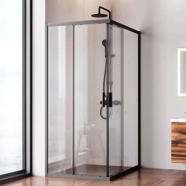 Душевой уголок Am.Pm Gem 120x90 см профиль черный W90G-403-120290-BT (детальная фотография), современные, hi-tech