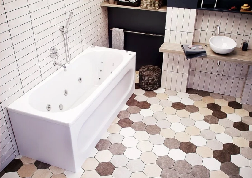 Ванна акриловая Акватек Оберон 170x70 см вклеенный каркас слив слева OBR170-0000038 (детальная фотография), современныe, hi-tech