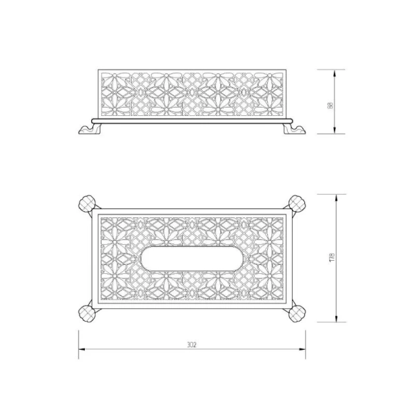 Контейнер для салфеток Migliore Elisabetta хром 17034 (детальная фотография), классические, ретро, декорированные