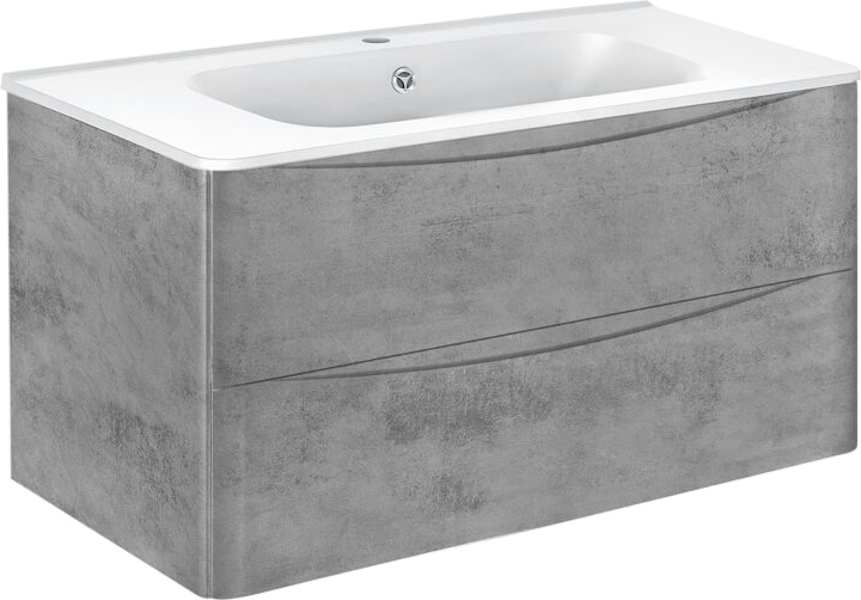 Тумба под раковину подвесная Vincea Paola 99,5 см Beton VMC-2P100BT (детальная фотография), современная, hi-tech, лофт