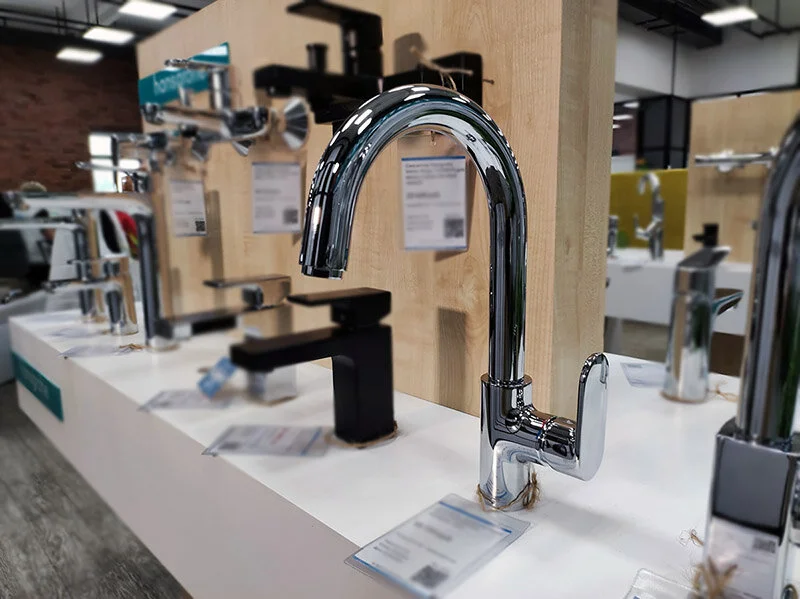 Смеситель для раковины Hansgrohe Vernis Blend хром с донным клапаном 71554000 (детальная фотография), современные, hi-tech