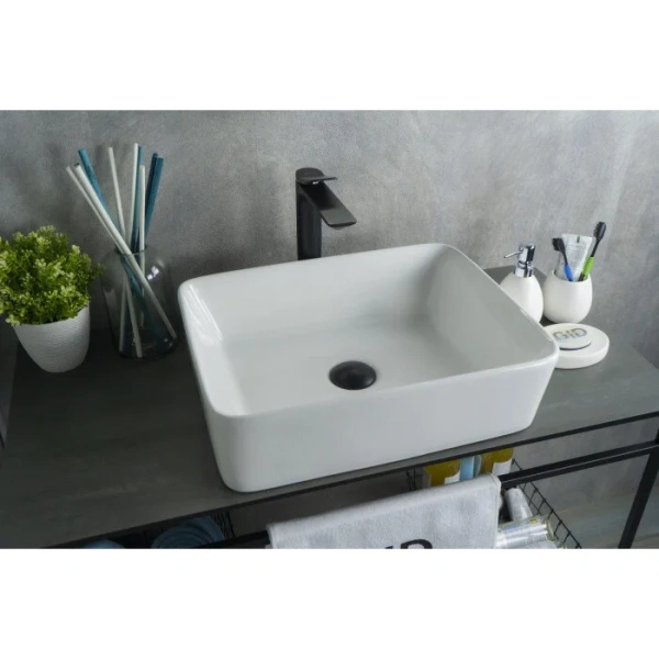 Раковина GID Geometrico N9103 48 см белая 51120 (детальная фотография), 50 см