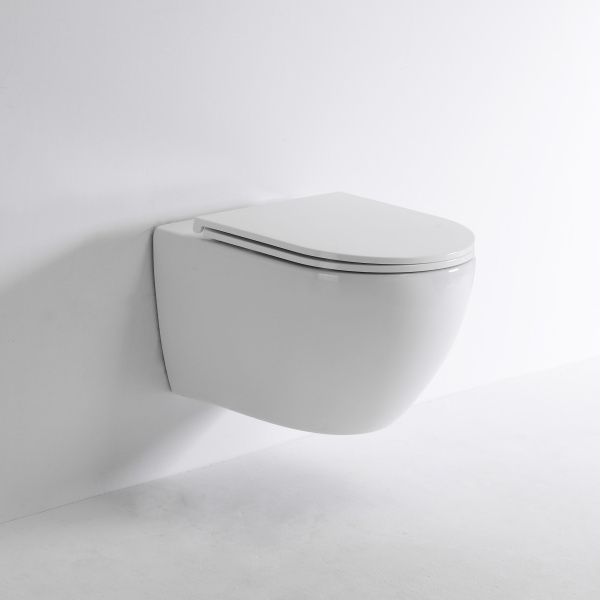 Унитаз подвесной Tece TECEspring R безободковый 9700998 (детальная фотография), с горизонтальным, прямым выпуском, с прямым выпуском