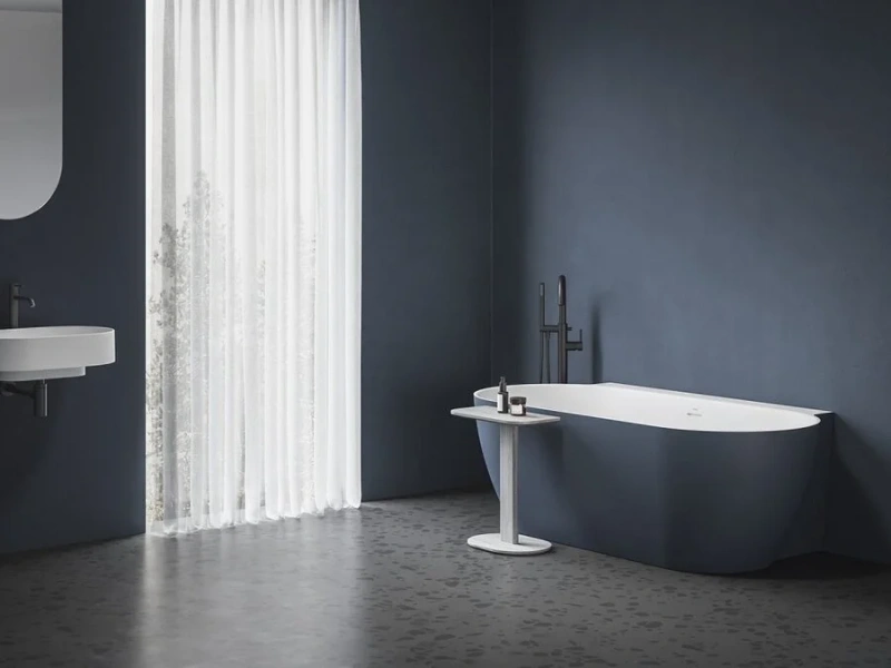 Ванна акриловая Ravak Freedom W II TEC CC71400000, 170 x 87 см, синяя, слив-перелив белый (детальная фотография), овальные