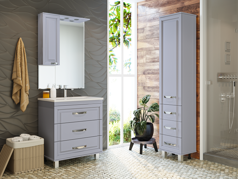 Тумба под раковину напольная Misty Терра 70 см серая П-Тер01070-01503Я (детальная фотография), в наличии