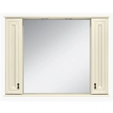 Зеркальный шкаф с подсветкой Misty Лувр 105 см слоновая кость