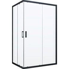 Душевой уголок профиль черный матовый стекло прозрачное Vegas-glass