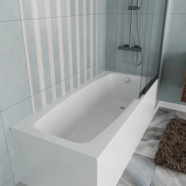 Ванна акриловая Vincea VBT-2S170, 170 x 75 см, без опоры, белый (детальная фотография), без гидромассажа, недорогие