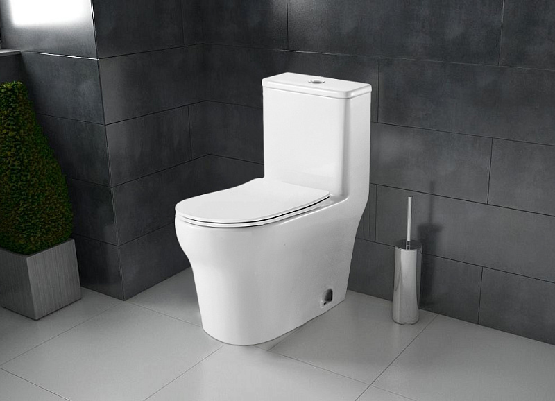 Унитаз моноблок Azario Sinto с сиденьем AZ-1098 (детальная фотография), напольные