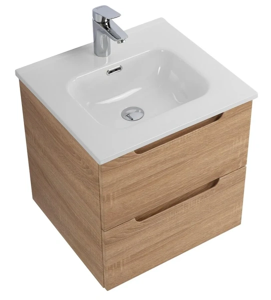 Тумба под раковину подвесная BelBagno Etna 50 см Rovere Bianco ETNA-500-2C-SO-WO (детальная фотография), подвесная, пристенная