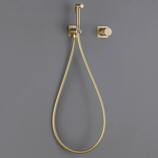 Гигиенический душ со смесителем Abber Rund золото матовое AF8725G (детальная фотография), современные, hi-tech, декорированные