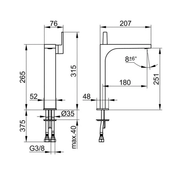 Смеситель для раковины Keuco Edition 11 51102 010103 (детальная фотография), для раковины