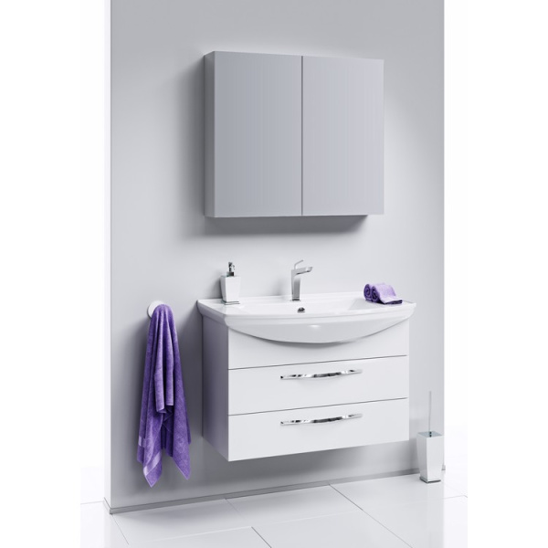 Тумба под раковину подвесная Aqwella Аллегро 85 см белая Agr.01.08/2 (детальная фотография), в наличии