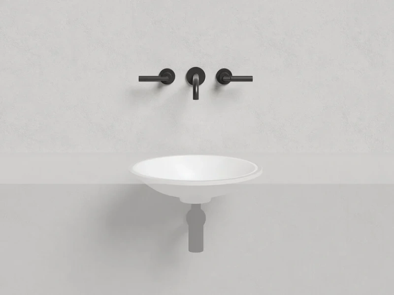 Раковина Salini Marea 08 42 см в цвете по RAL 1802208MF (детальная фотография), из камня